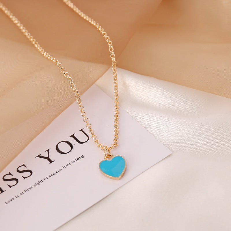 Wholesale Valentine's Day Love Double Sided Oil Drop Necklace